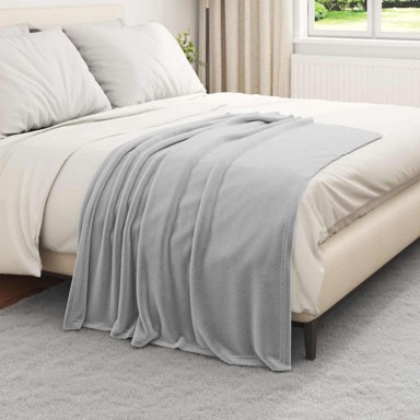 Pokrivač za prebacivanje, 130 x 150 cm, runo, siva, 6 kom