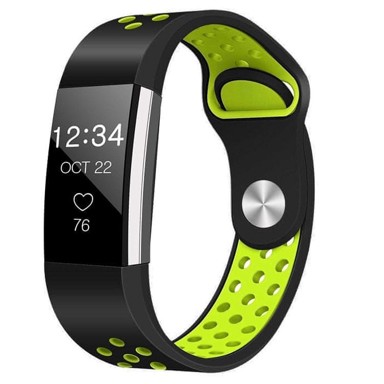 B-STRAP Silicone Sport (Small) remen za Fitbit Charge 2, black/green
