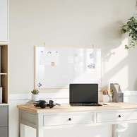 Magnetska ploča bijela s okvirom od punog borovine 100x55 cm