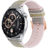 B-STRAP Glitter remen za Garmin Venu 2 Plus, silver yellow
