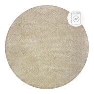FLAIR RUGS Bež perivi okrugao tepih od recikliranih vlakna 133x133 cm Fluffy 