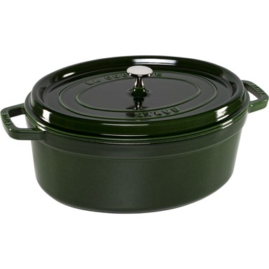 STAUB Lonac La Cocotte 33 cm oval, lijevano željezno, zeleni