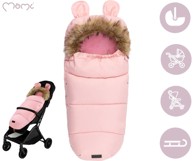 MOMI Vreća za spavanje, izotermična, vodootporna, univerzalna, krzno na skidanje, roza, 95×45 cm