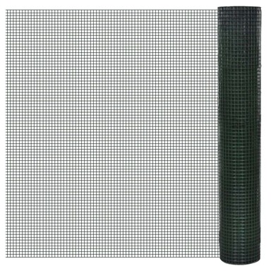Žičana ograda za kokoši od pocinčanog čelika, 1 x 25 m, 25 x 25 mm, zelena