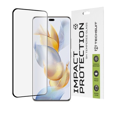 TECHSUIT 111D Zaštitno staklo kaljeno / 3D Curved Screen za Honor 90 Pro, crno