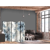 Paravan Tirkizno cvijeće u retro stilu, Cvjetni ornamenti, 225 x 172 cm