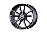 RIAL Aluminijska felga 8,0×19 5/112 ET30 (66,5) x12 ece crna sprijeda polirana X12-80930W63-1
