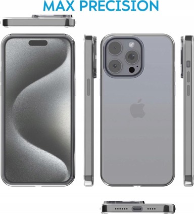 Prozirna TPU maskica za Apple iPhone 15 Pro Max, otporna na udarce, 9H zaštitna