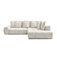 BOBOCHIC PARIS Bijela sklopiva/s prostorom za odlaganje kutna garnitura od šenila (s desnim kutom/u obliku slova L) Everest, 320x212x90 cm