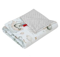 TUMI Minky dekica 75 x 100 cm, pepeljasta i slon s dugom