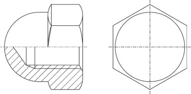 Metalna matica Slijepa DIN 1587 M6 ZN