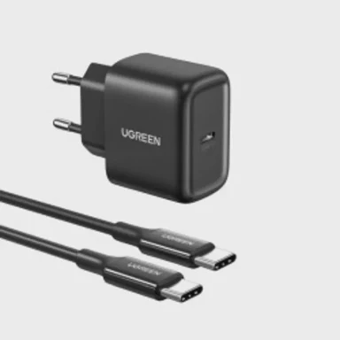 UGREEN Punjač 25W, USB-C PD + kabel C-C 2 m, crni