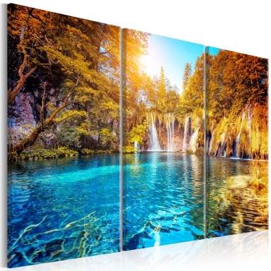 Slika Waterfalls of Sunny Forest 120x80