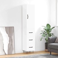 Visoka komoda bijeli 34 5x34x180 cm od konstruiranog drva , ladice