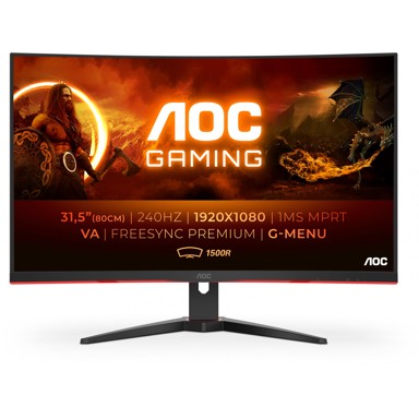 AOC Monitor C32G2ZE GAMING CURVED 31,5'' (1920x1080) 16:9 1ms 240HZ DISPLAYPORT 2xHDMI VGA VESA SPEAKER FULL HD BLACK