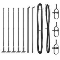 Stupovi ograde s baznim pločama 7 kom ø32mm 90 cm galvanizirani čelik