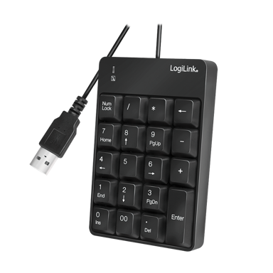 LOGILINK Žičana numerička tipkovnica, USB, 19 tipki, LED zaslon