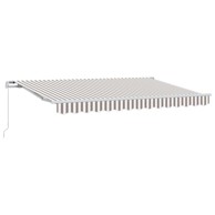 Povlačivi tenda, 450 x 350 cm, 100% poliester i aluminij, svijetlo siva i bijela