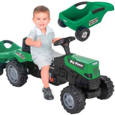 WOOPIE Traktor na pedale Big PowerTrac s prikolicom XXL