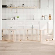 Vrata za pse s vratašcima 4 panela sklopiva 320 cm drvo topole 80 x 60 x 2 cm, prirodna