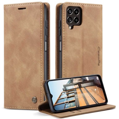 CASEME Futrola za Samsung Galaxy M33 5G, kožna futrola-novčanik, Smeđa