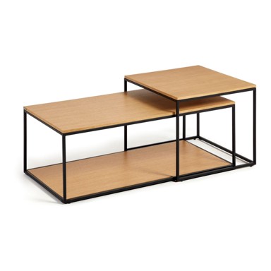 KAVE HOME okrugli stolići za kavu set 2 kom 50x100 cm dekor hrasta, prirodna