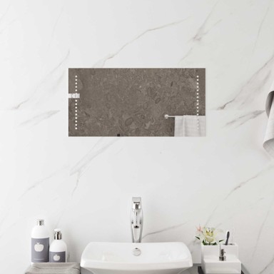 LED ogledalo za kupaonicu bez okvira, 30 x 60 cm, pravokutno, prozirno