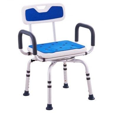 VEVOR Stolica za tuširanje, rotirajuća 360°, podesiva, 57 × 52,5 × 77 cm, s naslonima za ruke