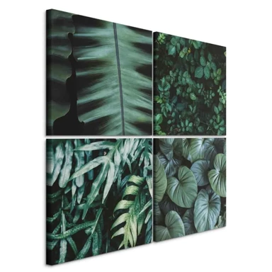 Slika Botanical Depth, četverodijelna, 80x80 cm