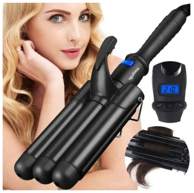 SOULIMA Keramička trostruka uvijačica za kosu, crna