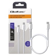 QOLTEC USB-C – USB-C kabel, USB 2.0, 1 m, 60 W, bijeli