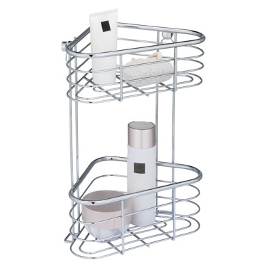 WENKO Kupaonska polica Trestina kutna 25x35 cm, srebrna