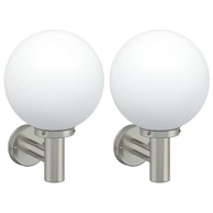 Vanjske zidne lampe 2 kom nehrđajući čelik IP44, srebrna