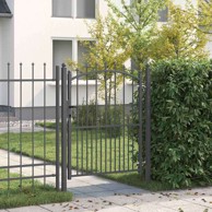 Vrata ograde s bodljama i zaključavanjem 150x100 cm, siva