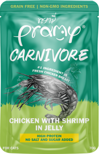 PRAMY CAT Hrana Carnivore, piletina s preljevom od škampa u želeu, 70 g