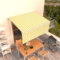 Tenda na ručno uvlačenje s roletom, 3,5 x 2,5 m, žuta i bijela