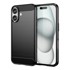 Carbon Case silikonska maska za iPhone 16 Plus, crna