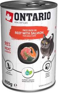ONTARIO Konzerva Adult Cat 400 g, govedina i losos