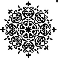 Stencil šablona za zid mandala, 58x58 cm