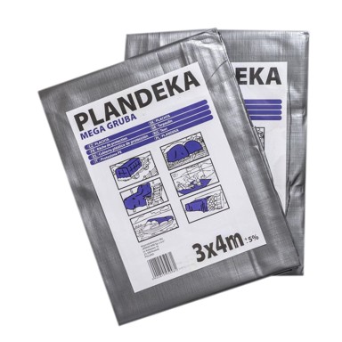 Ekstra debela PE cerada 2x3 m, 260 g/m², srebrno-crna