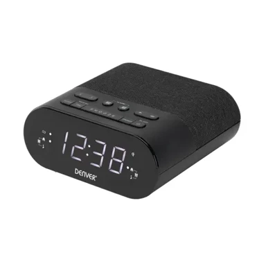 DENVER Radio budilica s indukcijskim punjačem CRQ-107, bežično punjenje, alarm, FM radio