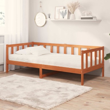 Dnevni krevet s madracem, 90 x 200 cm, voštano smeđa i bijela