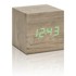 GINGKO Digitalna budilica Wooden Cube Click, prirodna