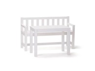 Vrtna klupa i stol za djecu, bijeli