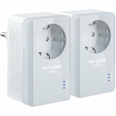 TP-LINK Powerline Adapter TL-PA4010PKIT, AV500, AC Pass-Through, 500 Mbps, 1× Fast Ethernet, HomePlug AV, 2-pack