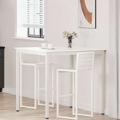 Barski stol 110 x 55 x 105 cm čvrsto borovo drvo, bijeli