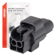 AMIO Konektor hermetički 2 PIN 2.2mm 04346, crna
