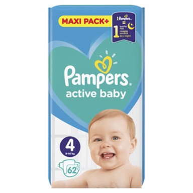 PAMPERS Active Baby maxi pack s4, 62