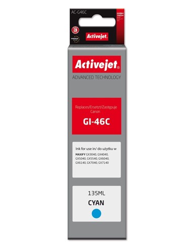 ACTIVEJET tinta AC-G46C za Canon, zamjena za GI-46C, 135 ml, plava