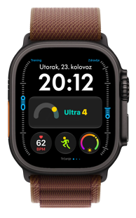 APPLE Pametni sat Watch Ultra 4 GPS + Cellular, 49 mm, kućište od titana Black, narukvica Alpine Loop Burgundy L